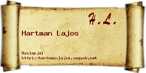 Hartman Lajos névjegykártya